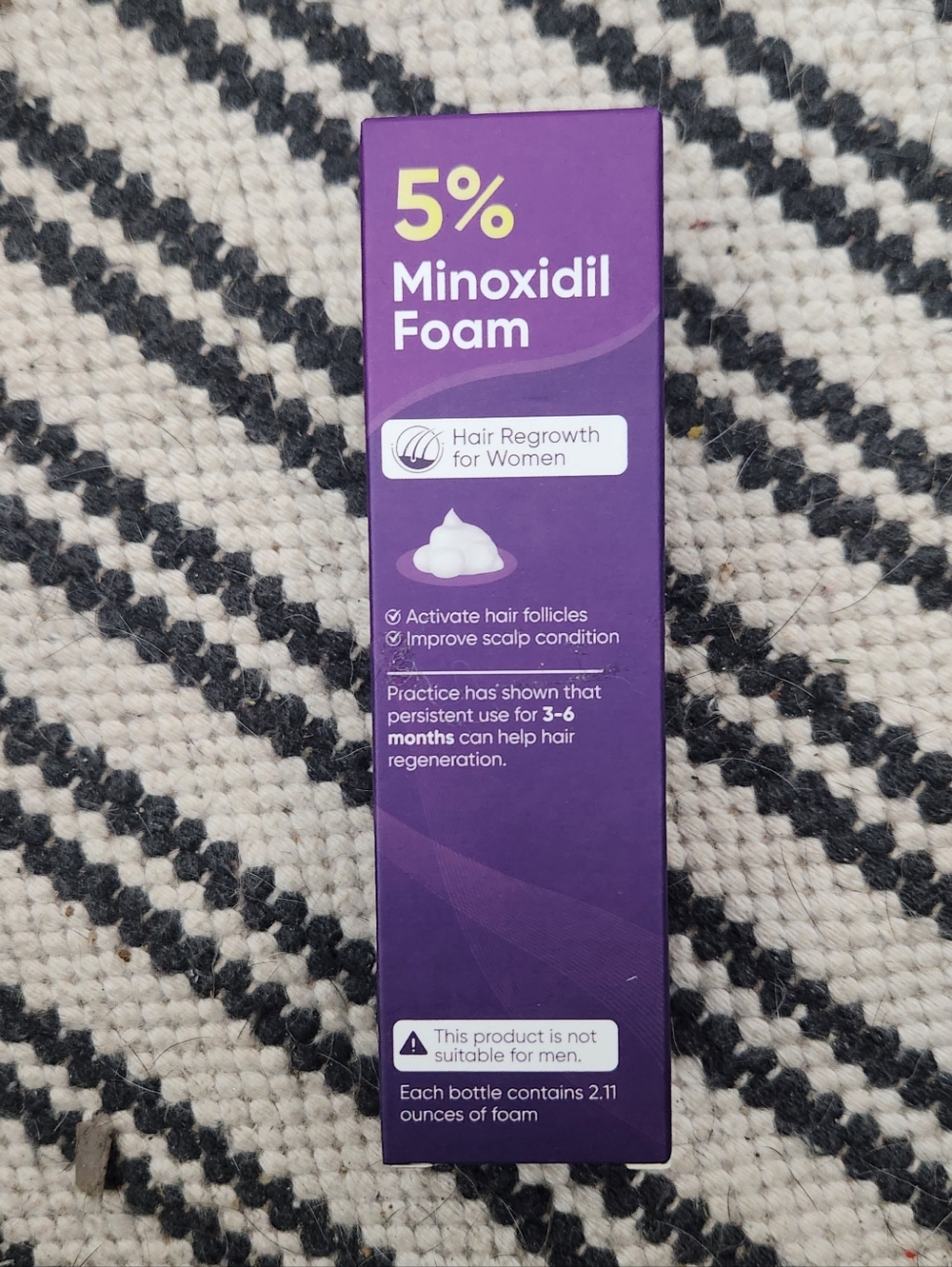 5% Minoxidil Foam Hair Regrowth for Women - Purple  2 Pk.